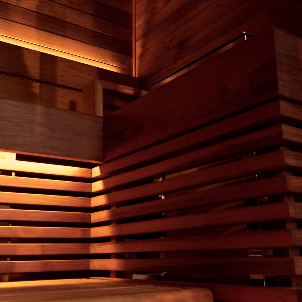 Sauna Benches in a Home Sauna