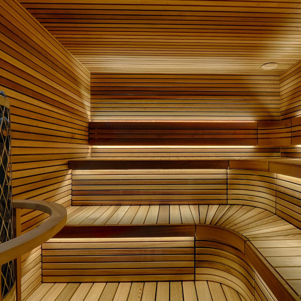 Western Red Cedar in Bespoke Indoor Sauna Installation