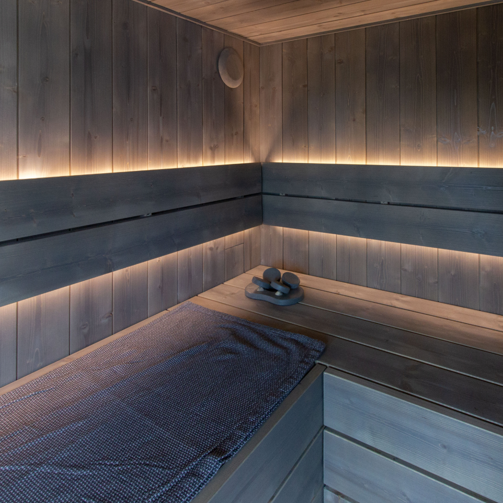 Home Sauna Design with LED-Strip Ligting