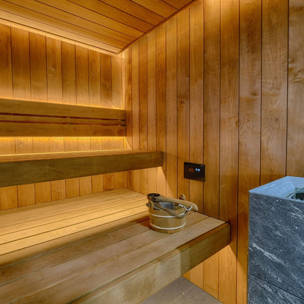 Finnmark Sauna Installation with Tulikivi Touch Screen Heater Controller