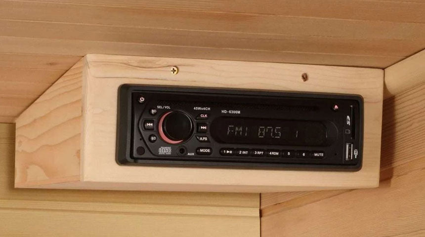 cd player in an infrared sauna