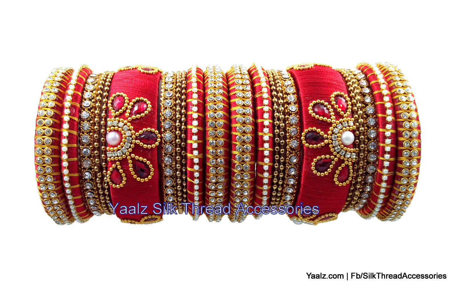 Yaalz Party wear Bangles Set In Red And 