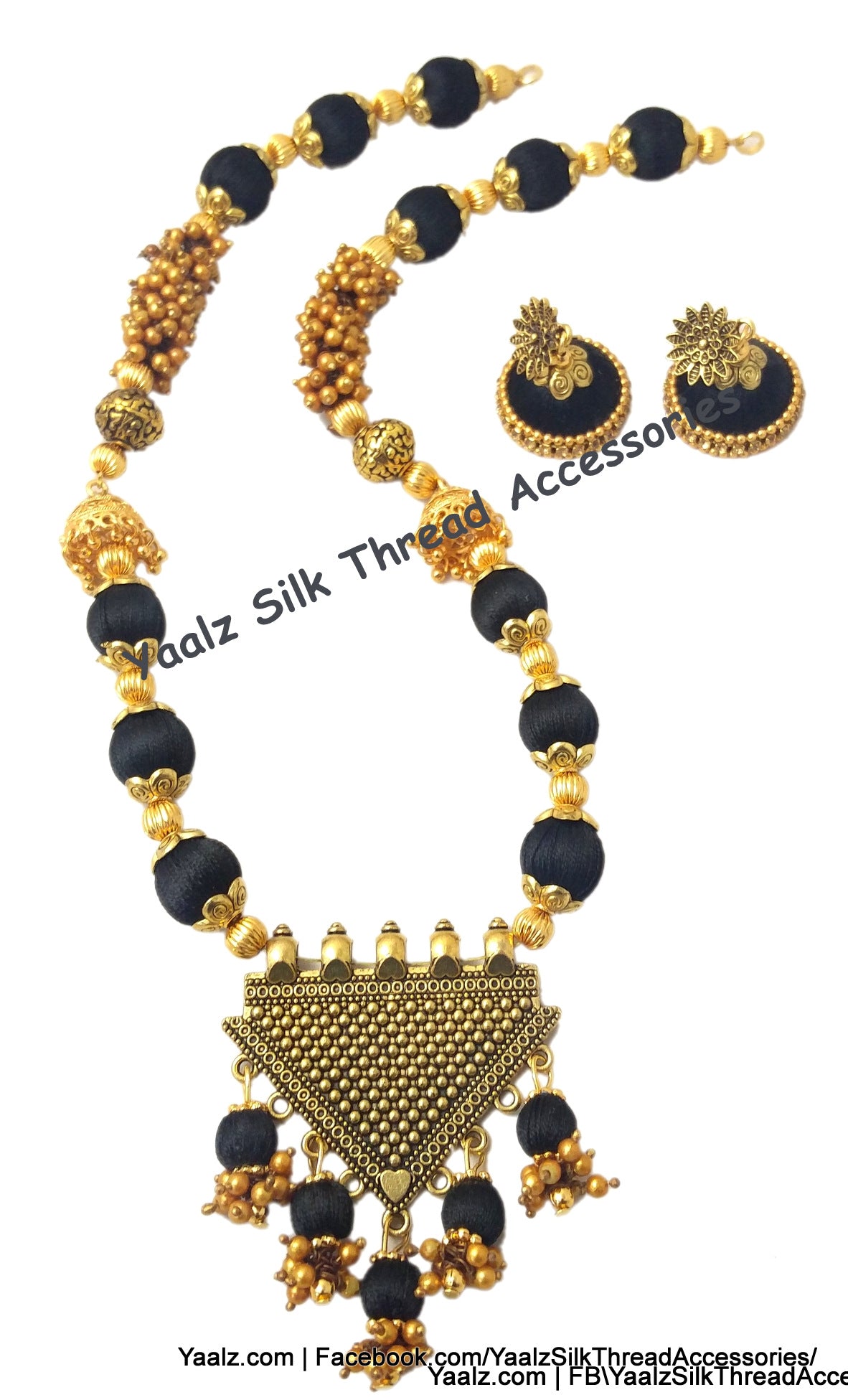 Buy Peach shaded Silk Thread Jewelry Set with Designer Pendant Online! –  Khushi Handicrafts