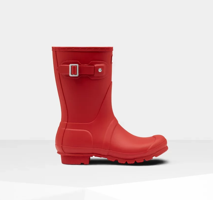 short red rain boots