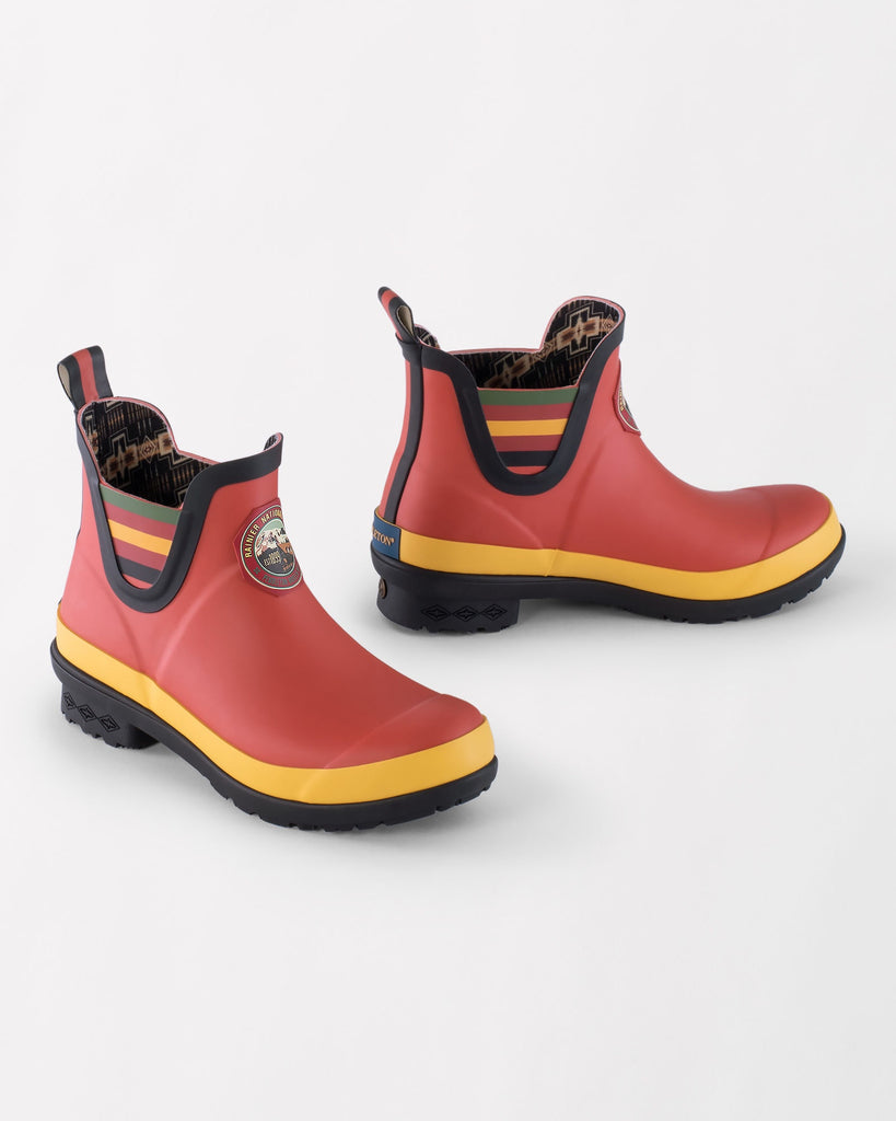 red chelsea rain boots