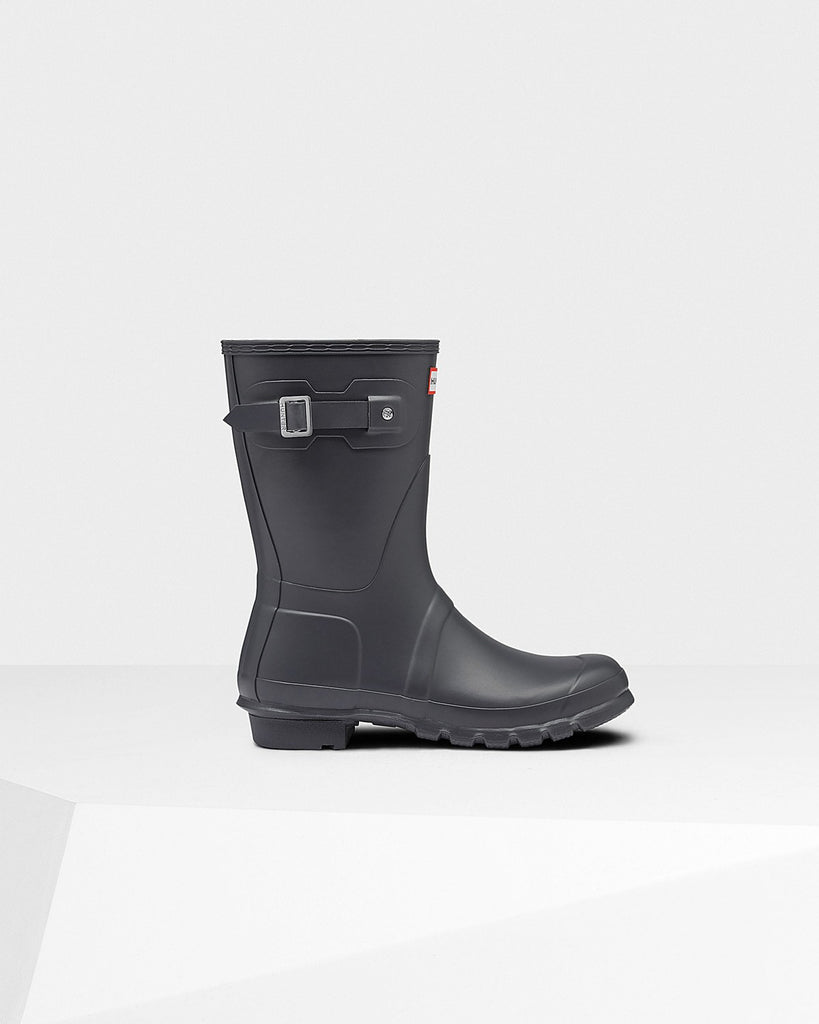 short matte black rain boots