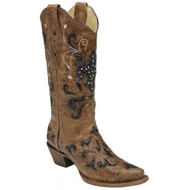 corral fleur de lis cowboy boots