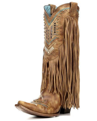 corral aztec fringe boots