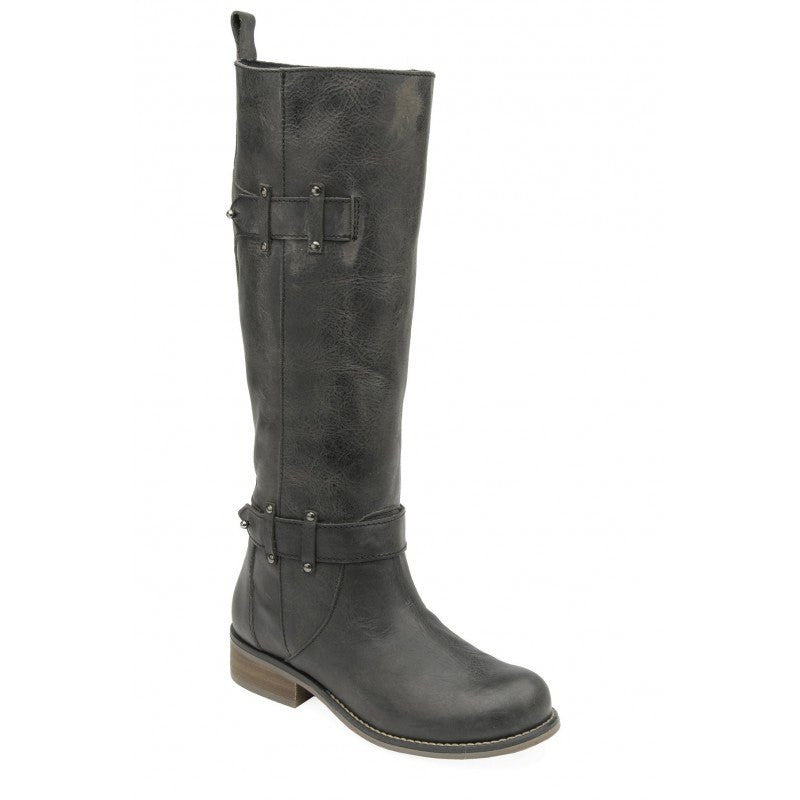 tall grey leather boots womens