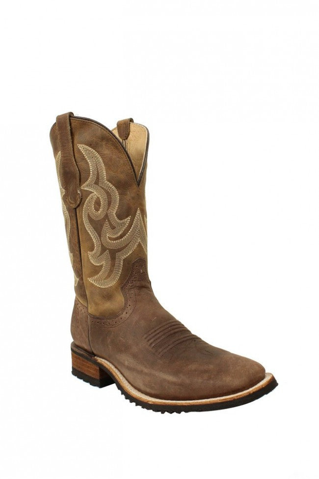 Tan Embroidered Rubber Sole Boots L5301 