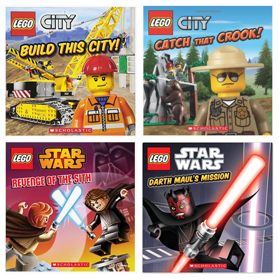 Four Lego Book Set -- "City" "Star Wars" series (Big Set #111) – the best childrens books.org