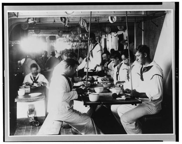 1899 Photo Shows Sailors Eating On The USS Olympia, Which Was The US’s Flagship During The Spanish-American War 