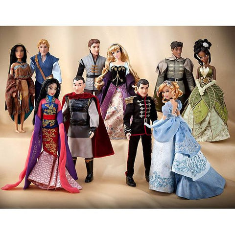 Picture of a group of Disney Porcelain Dolls