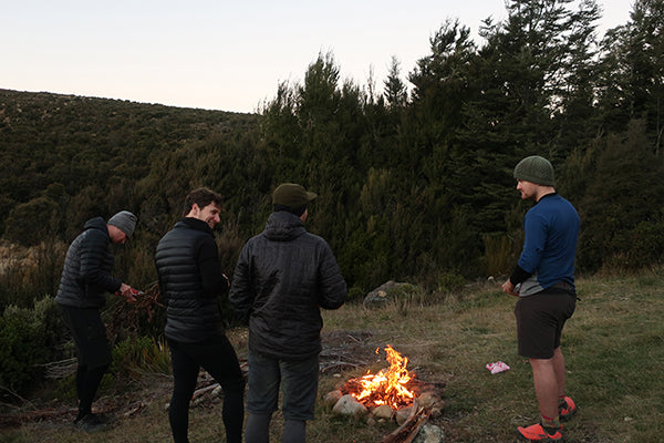 Spinning yarns around the fire at Red Hills Hut