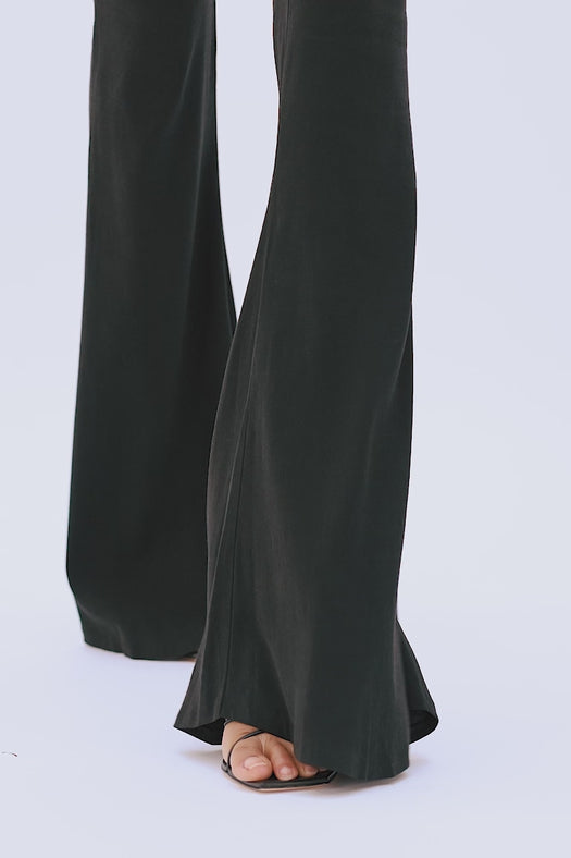 Leather Wide Leg Trousers - Black – BOA US