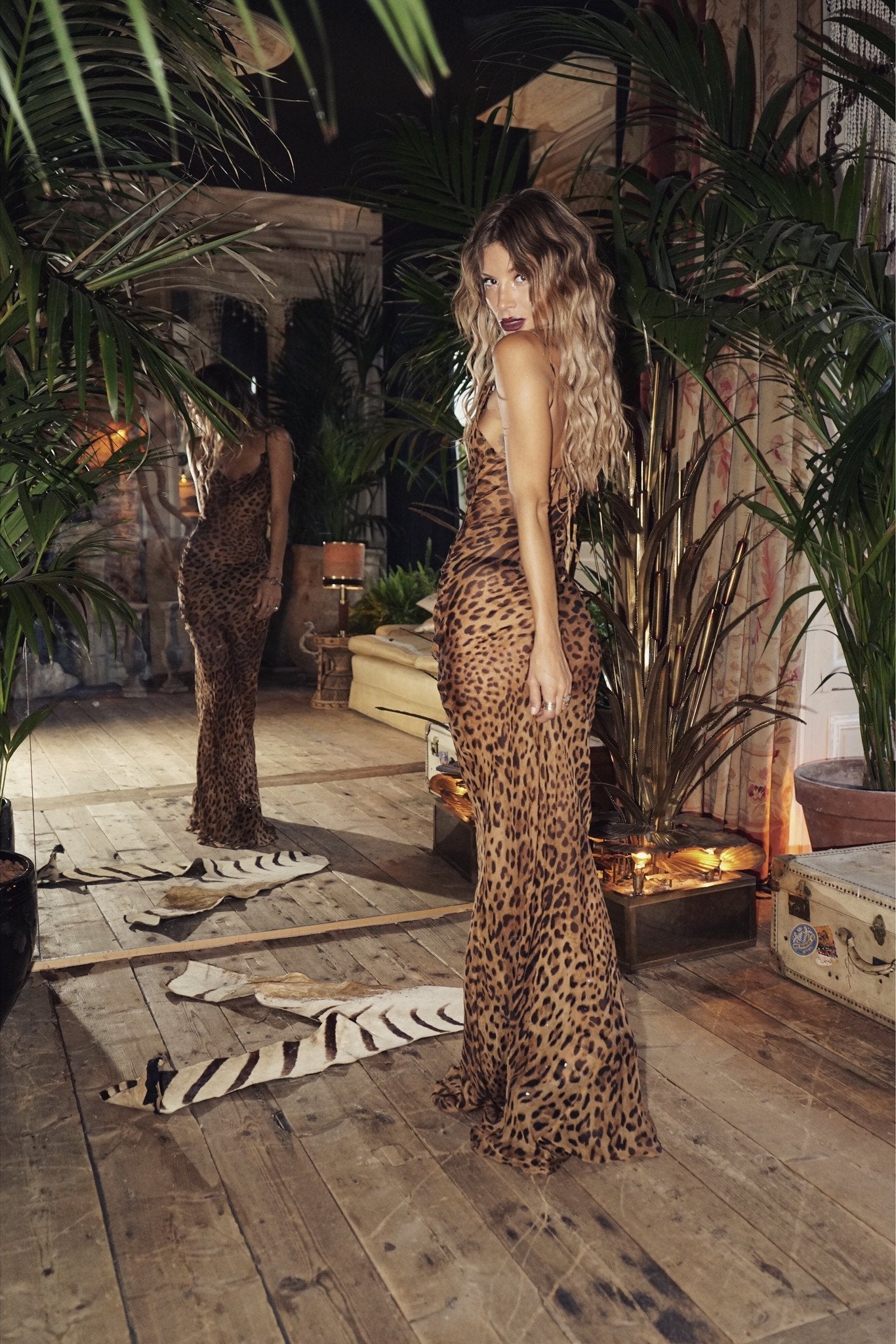 sheer leopard maxi dress