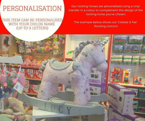 personalised unicorn rocking horse