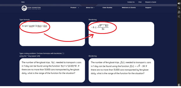 Snap&Read demo renders math equation