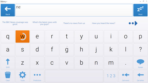 Grid 3 text communication key board