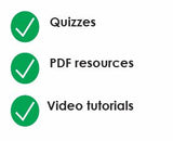 We offer quizzes, PDF resources, and video tutorials as part of on demand reinforcement