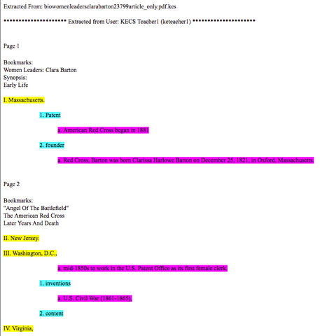 Arranging annotations by page