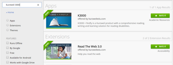 k3000 chrome app read the web chromebook kurzweil 