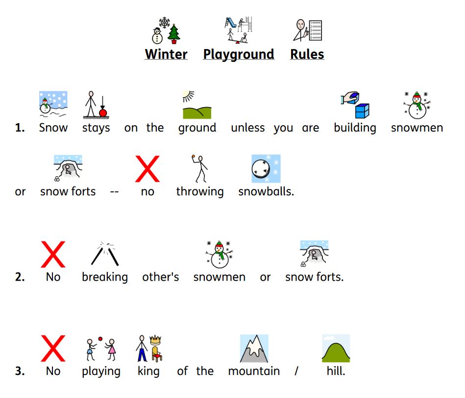 Download Winter Playground Rules and Winter Vocabulary