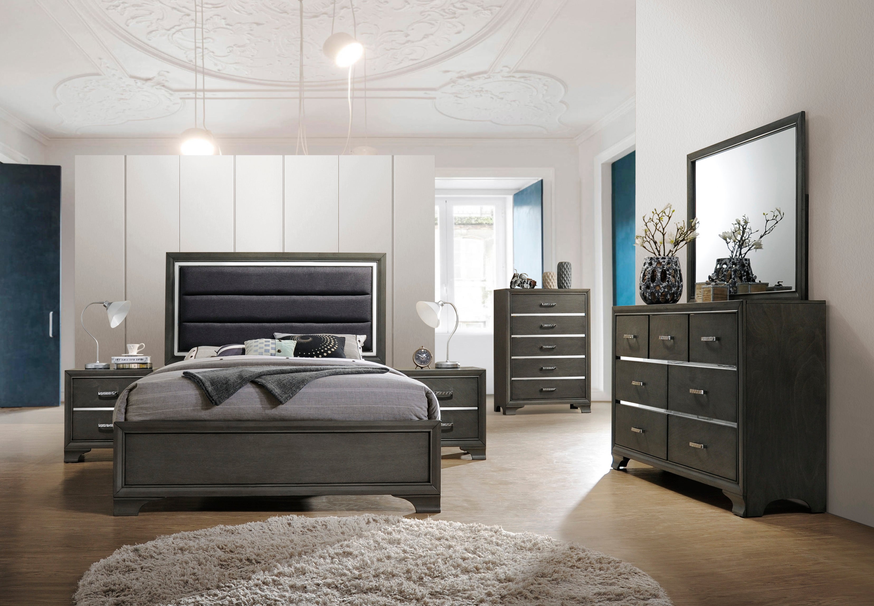 Sonata Bedroom Collection, Gray Wood