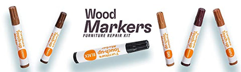 Katzco Wood Furniture Repair Kit - Set of 13 Wood Markers and Wax Sticks -  Furniture Scratch Repair - Wood Floor Scratch Remover - Table and Desk