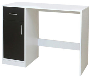 Haifa Home Office Workstation Computer Desk White Black Wood