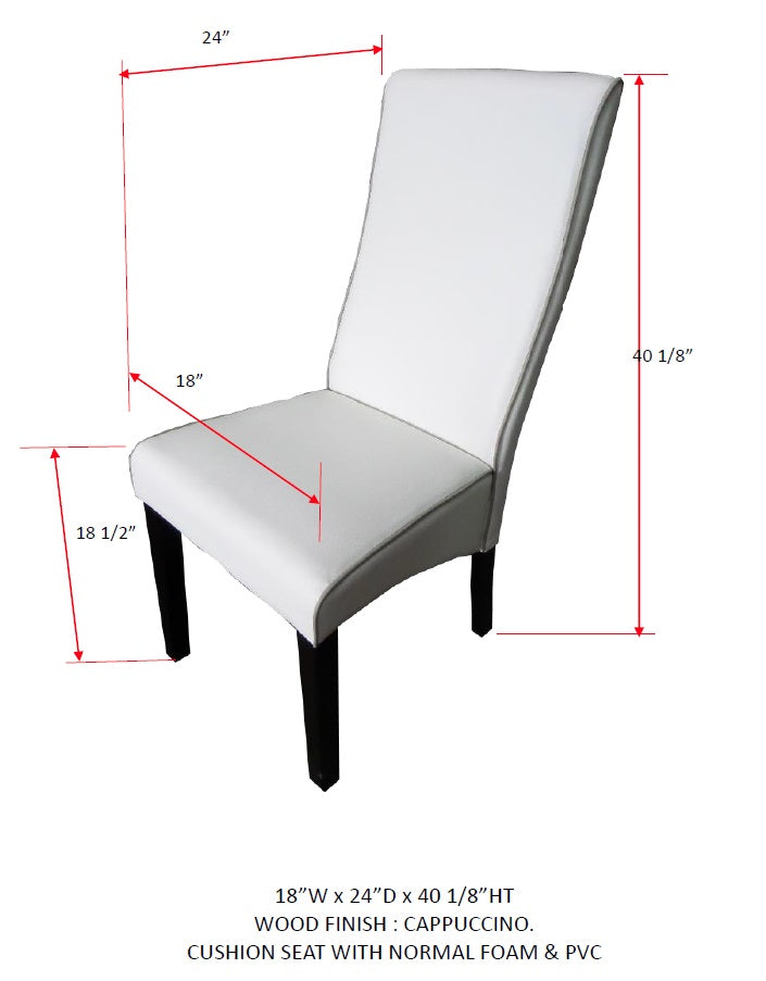 Eugene Parsons Dining Chairs White Faux Leather 