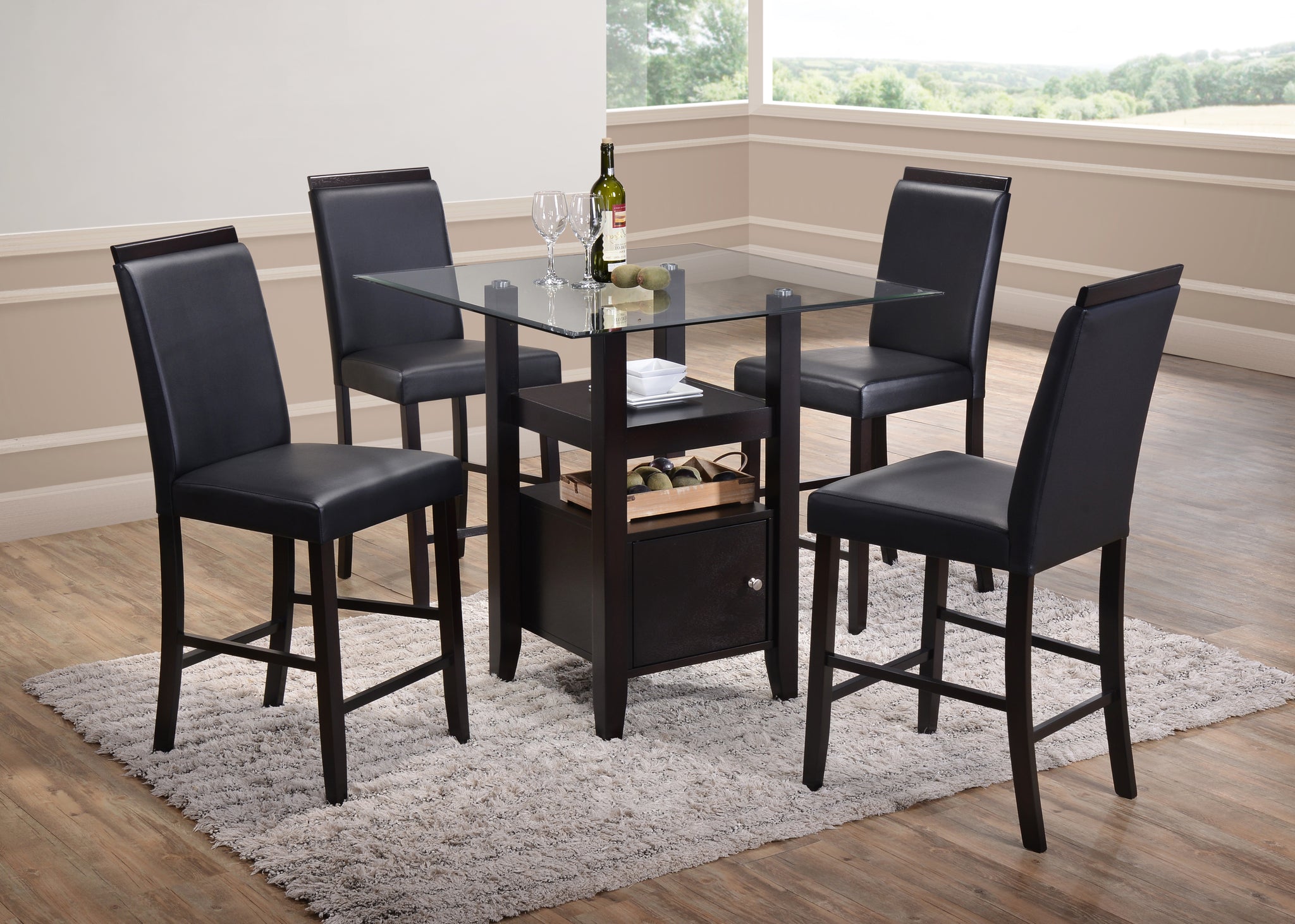 3 piece glass dinette sets