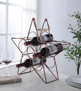 Naperville Countertop Wine Rack Brushed Copper Metal 6 Bottle