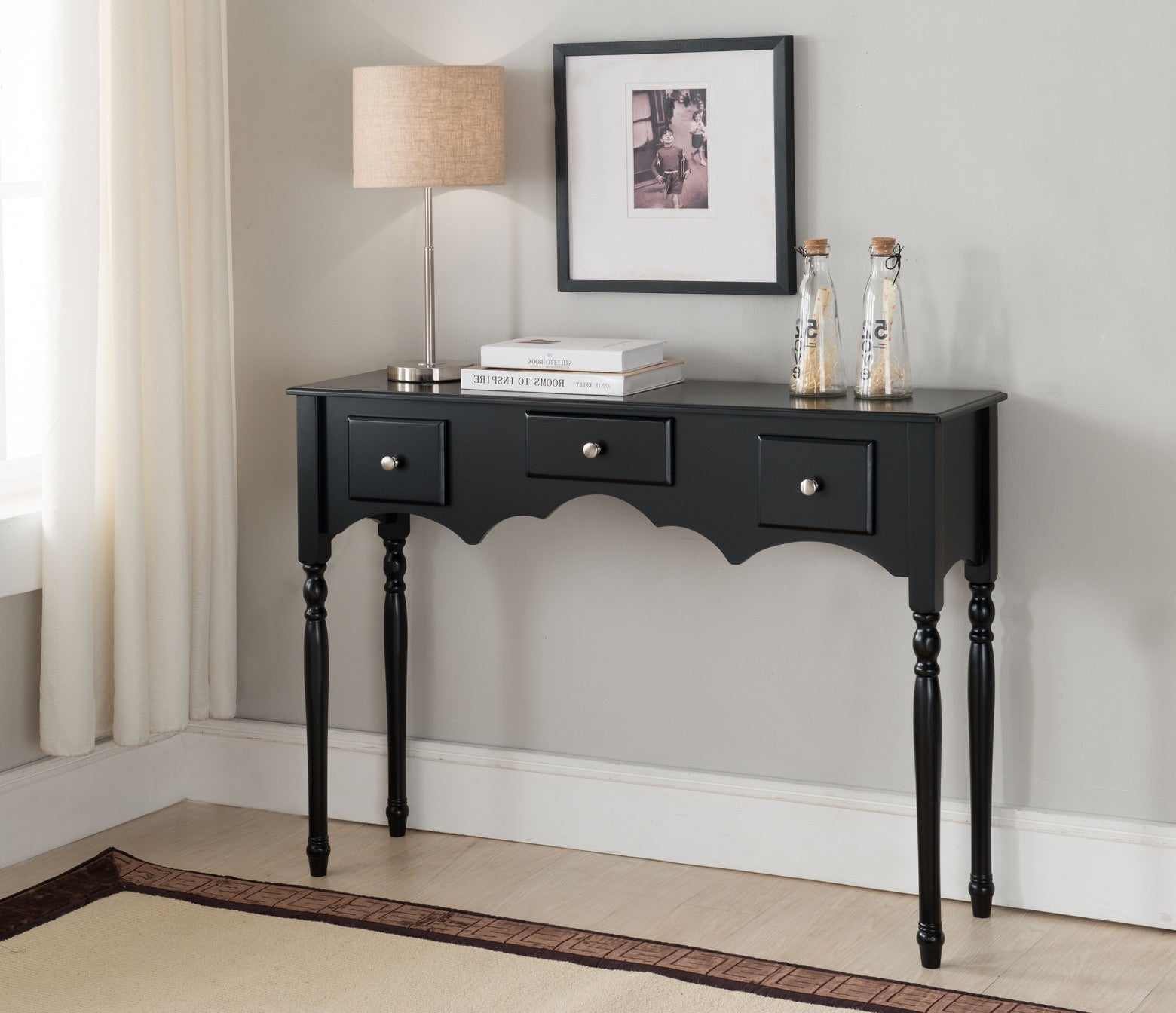 black wood sofa table