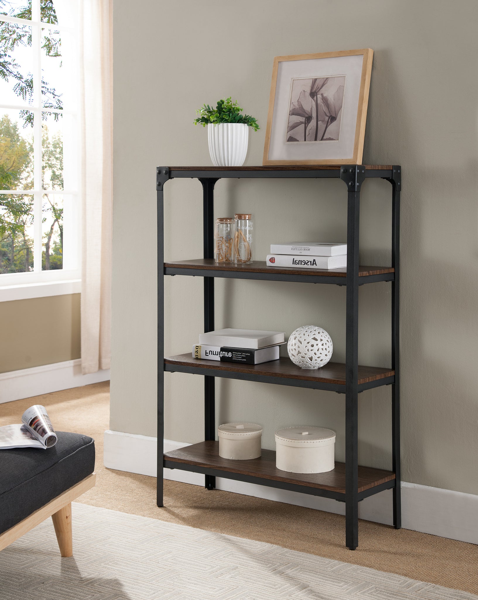 Modern Metal Bookcase for Simple Design