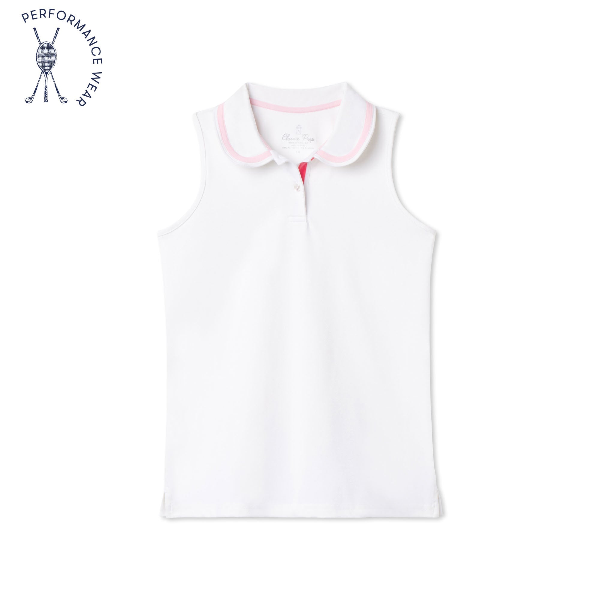 Women's Adair Tennis Performance Sherbet Sleeveless Polo, Bright White - Classic Prep product image