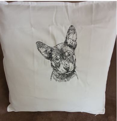 Australian Kelpie Puppy Cream Embroidered Cushion Cover – Louise's Doggie  Charms