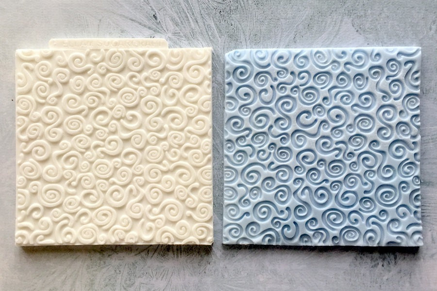 Decorative Swirls Debossed Texture Mat Silicone Mould Ellam