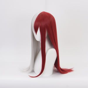 Rulercosplay Anime My Hero Academia Todoroki Shoto White and Red Long Cosplay Wig
