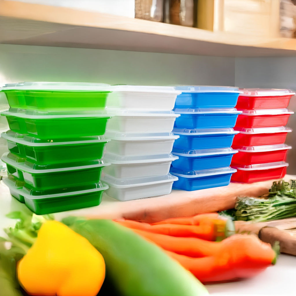 colourful meal prep containers