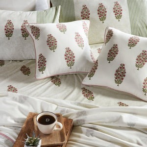 Conifer Block Printed Cotton Bed Sheet by Houmn