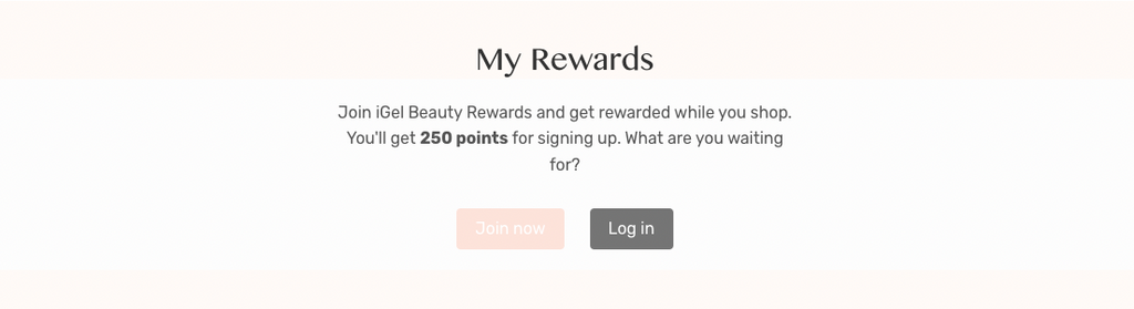 iGel Rewards Page