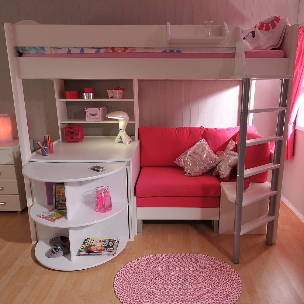 Stompa Casa 4 High Sleeper With Sofa Bed Pull Out Desk Shelf