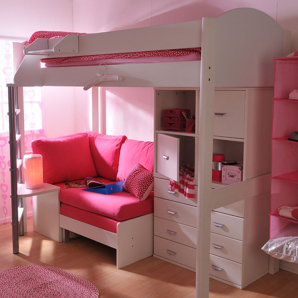 high bunk beds with storage