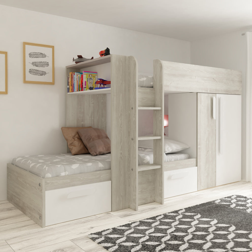 bunk beds with wardrobe storage