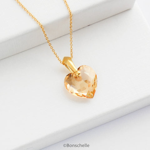 Bonschelle swarovksi crystal heart necklace