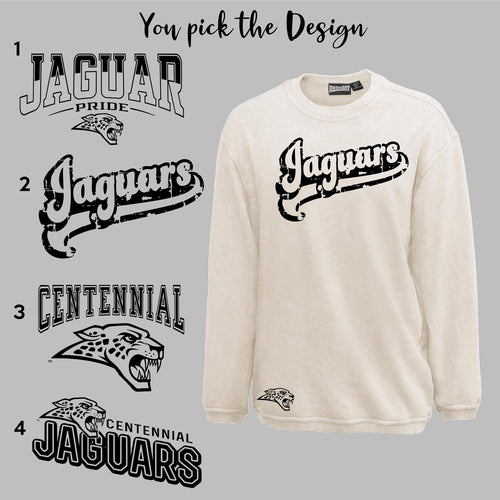 Adult - Sandwash Crewneck- Centennial Jaguars (You pick the design)