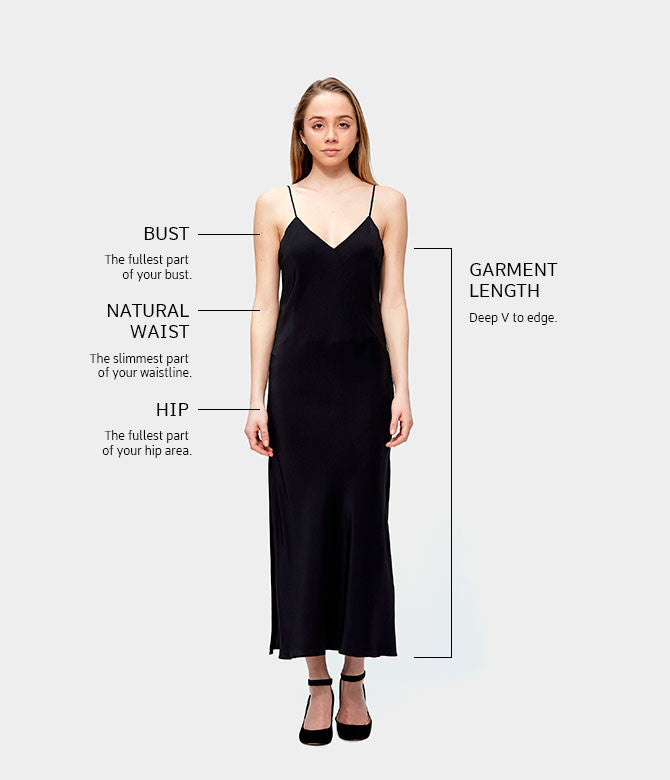Size Chart- Silk Slip Dress – SiiZU