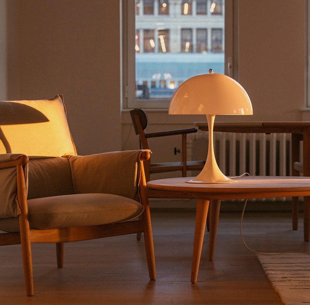 Louis Poulsen Panthella Table Lamp cozy reading nook interior design