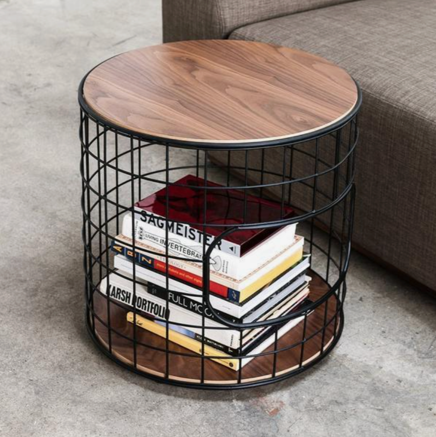 GUS Modern Wireframe End Table cozy reading nook interior design
